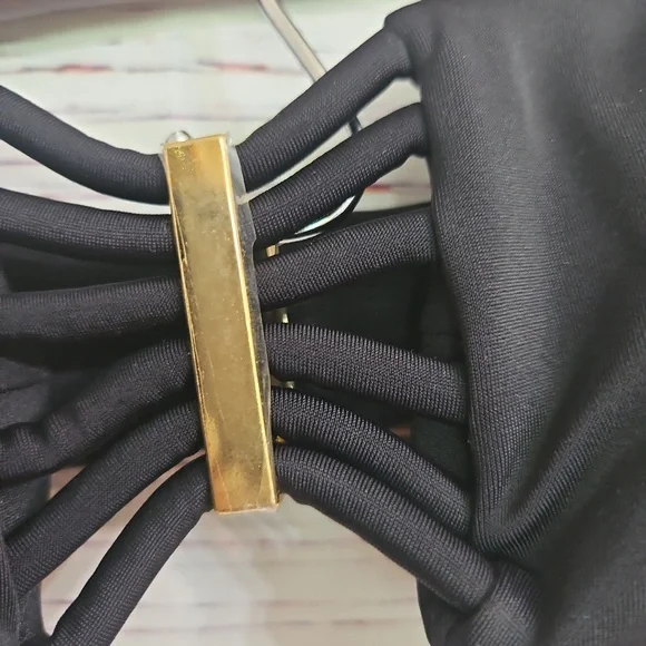 NWT Victoria Secret Black Strappy Bikini Set Top Size M Bottoms size S - Picture 8 of 17